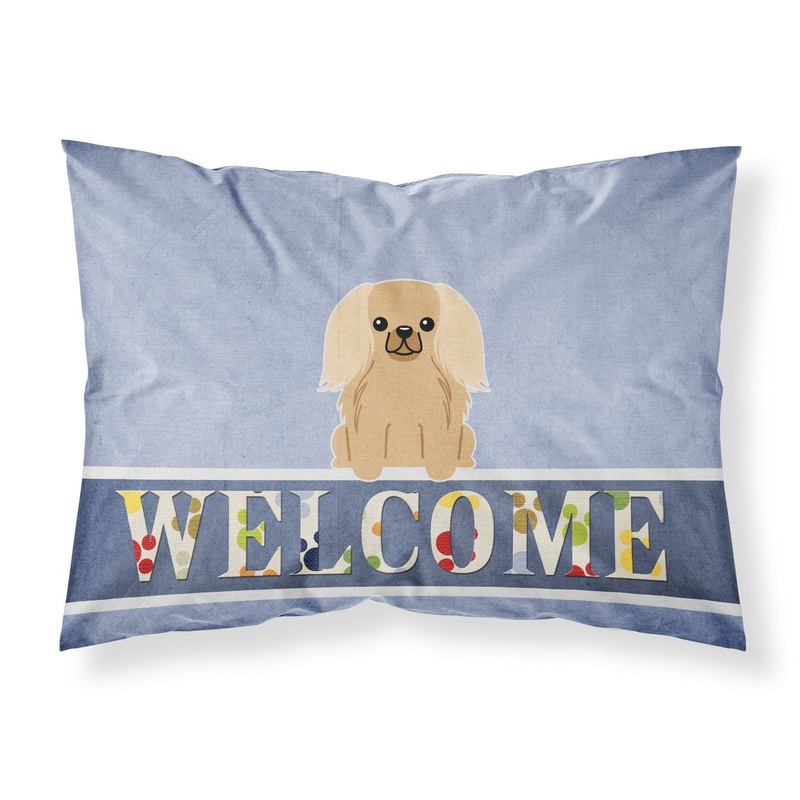 Pekingnese Fawn Sable Welcome Fabric Standard Pillowcase  Artistic Decorative Front, White Back BB5685PILLOWCASE
