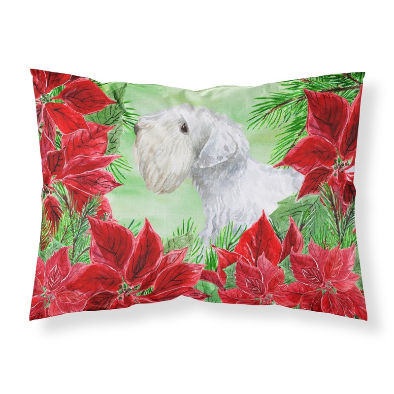 Sealyham Terrier Poinsettas  Standard Pillowcase  Artistic Decorative Front, White Back CK1332PILLOWCASE
