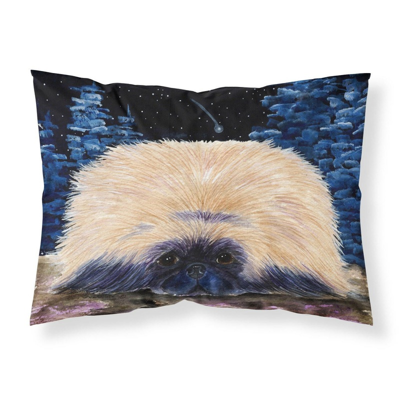 Starry Night Pekingese Standard Pillowcases  Artistic Decorative Front, Crisp White Back