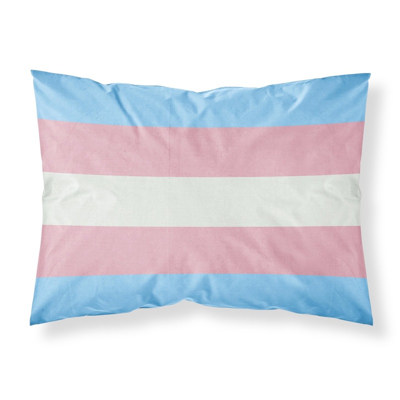 Transgender Pride Fabric Standard Pillowcase  Artistic Decorative Front, White Back
