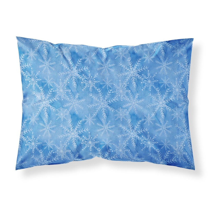 Watercolor Dark Blue Winter Snowflakes Fabric Standard Pillowcase  Artistic Decorative Front, White Back BB7576PILLOWCASE
