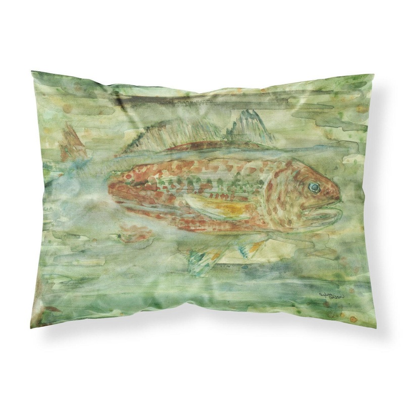 Abstract Red Fish Fabric Standard Pillowcase  Artistic Decorative Front, White Back 8960PILLOWCASE