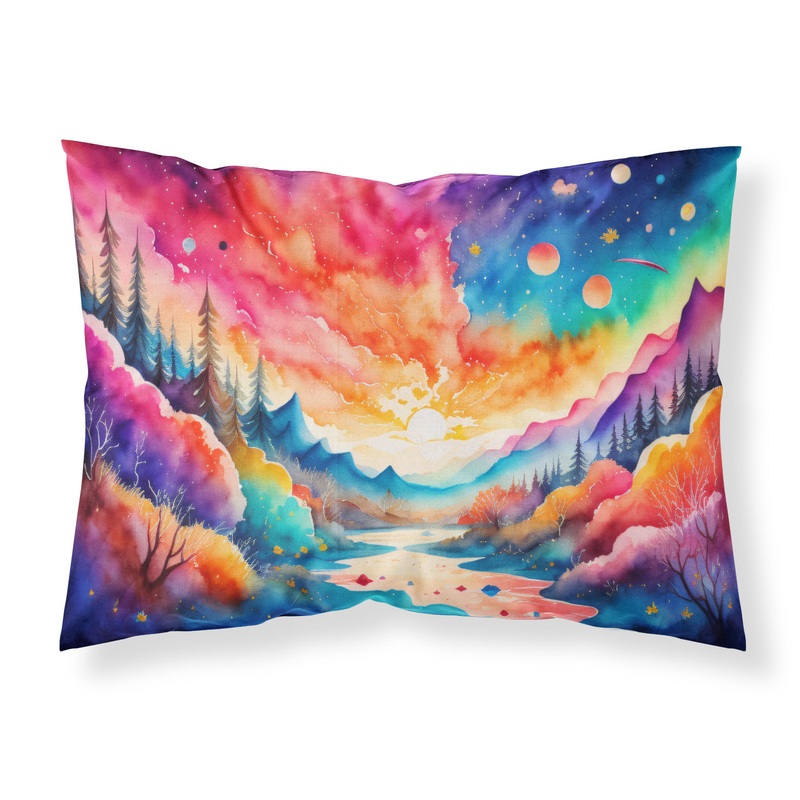 Amaranths in Color Fabric Standard Pillowcase  Artistic Decorative Front, White Back