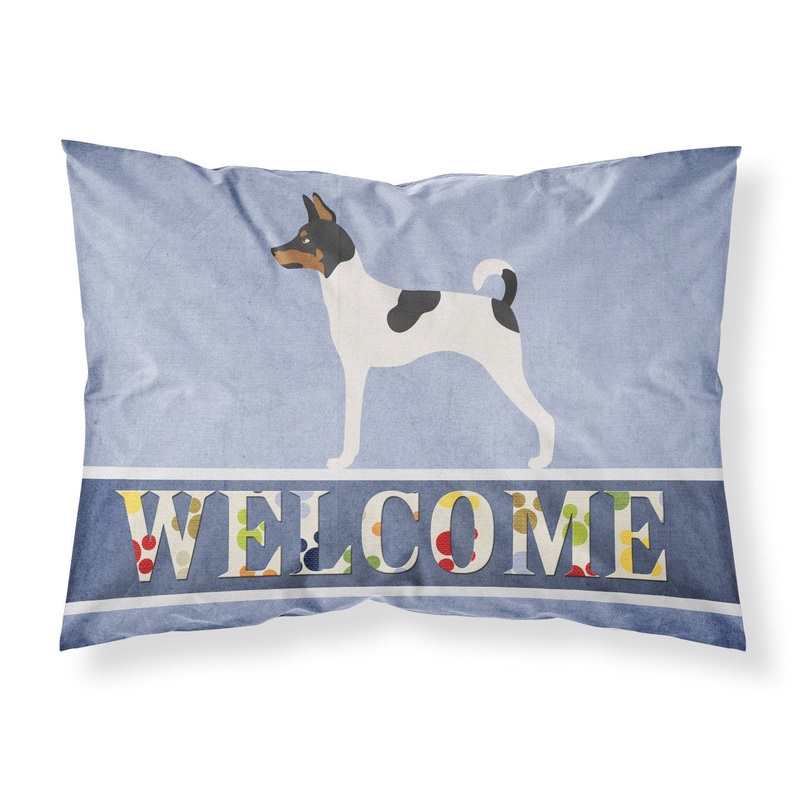 American Toy Fox Terrier Welcome Fabric Standard Pillowcase  Artistic Decorative Front, White Back BB8306PILLOWCASE