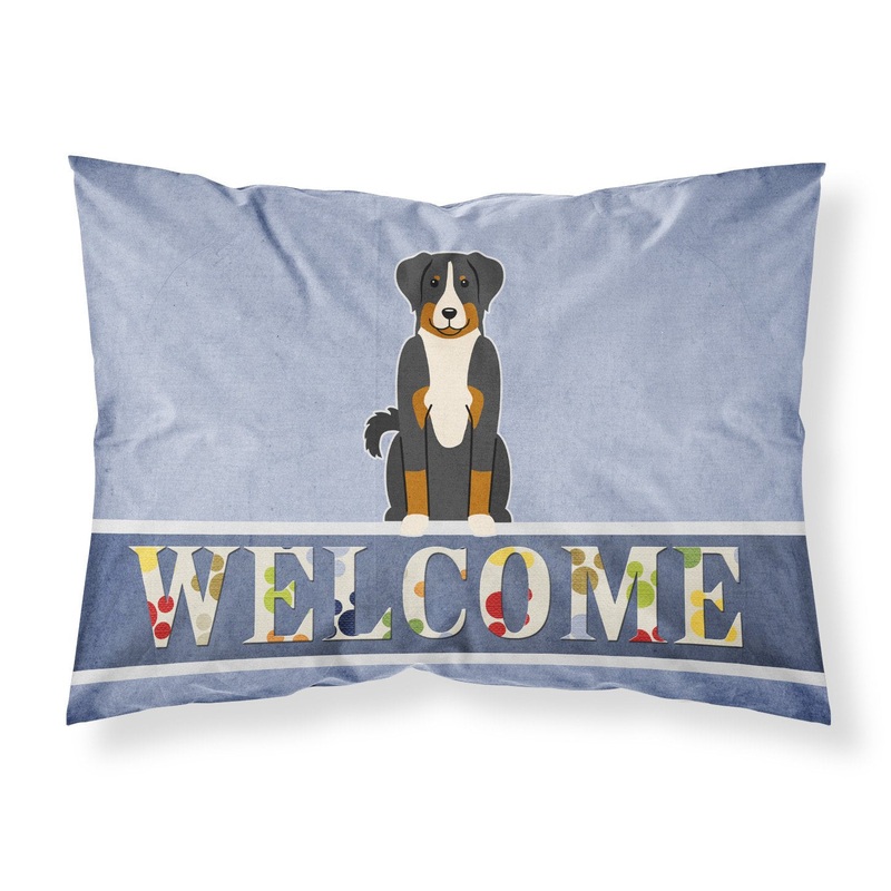 Appenzeller Sennenhund Welcome Fabric Standard Pillowcase  Artistic Decorative Front, White Back BB5624PILLOWCASE