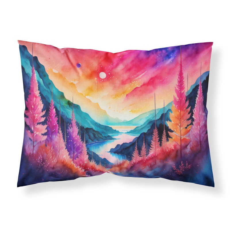 Astilbe in Color Fabric Standard Pillowcase  Artistic Decorative Front, White Back