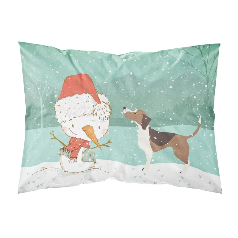 Beagle Snowman Christmas  Standard Pillowcase  Artistic Decorative Front, White Back CK2052PILLOWCASE