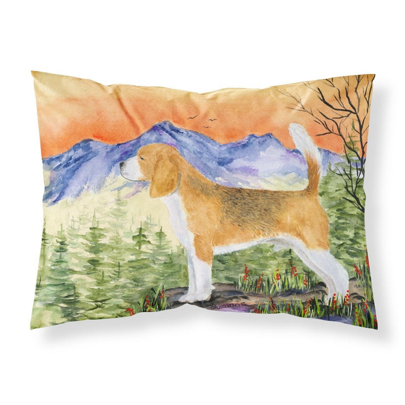 Beagle Standard Pillowcases  Artistic Decorative Front, Crisp White Back