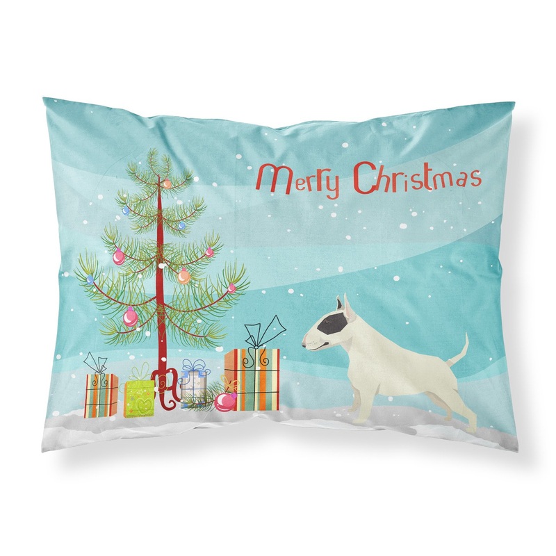 Black and White Bull Terrier Christmas Tree  Standard Pillowcase  Artistic Decorative Front, White Back CK3527PILLOWCASE