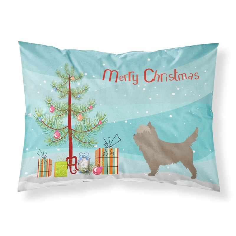 Cairn Terrier Christmas Fabric Standard Pillowcase  Artistic Decorative Front, White Back BB8448PILLOWCASE