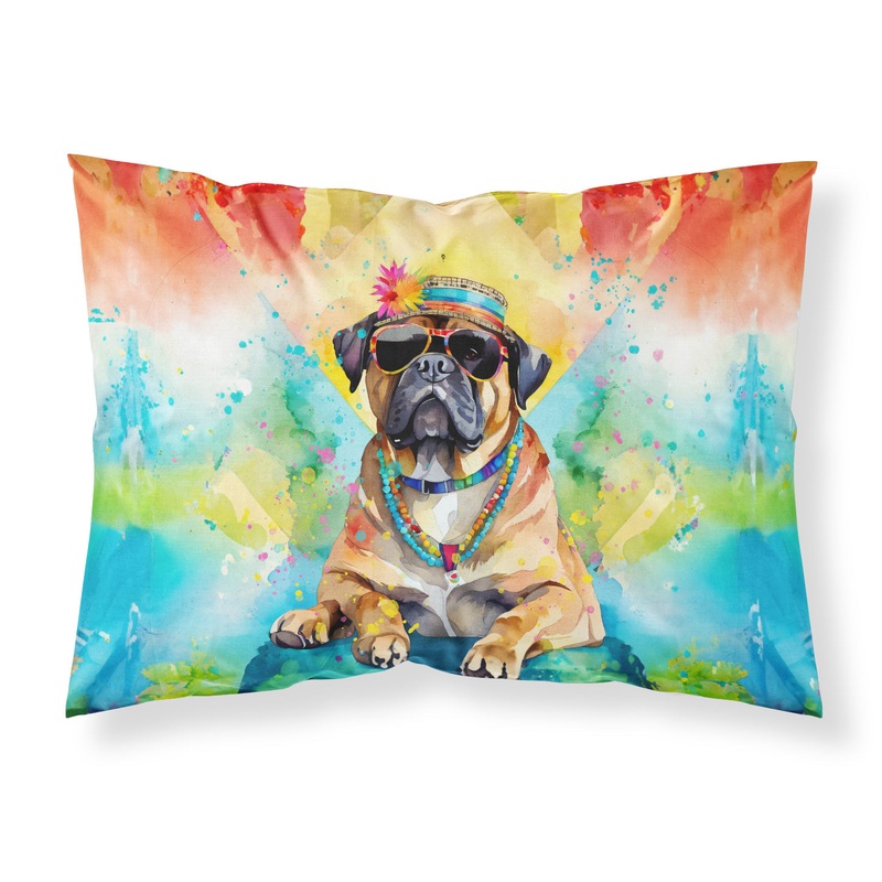 Cane Corso Hippie Dawg Standard Pillowcase  Artistic Decorative Front, White Back