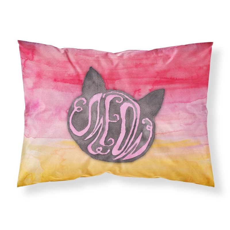 Cat Face Meow Watercolor Fabric Standard Pillowcase  Artistic Decorative Front, White Back BB7358PILLOWCASE
