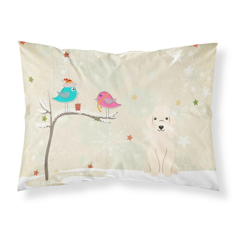 Christmas Presents between Friends Bedlington Terrier Sandy Fabric Standard Pillowcase  Artistic Decorative Front, White Back BB2563PILLOWCASE