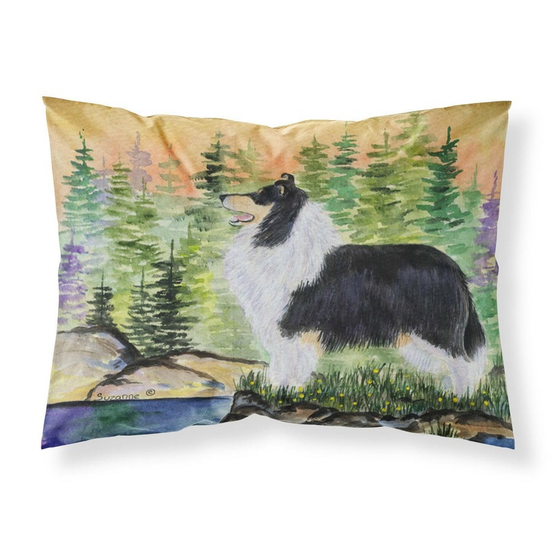 Collie Standard Pillowcases  Artistic Decorative Front, Crisp White Back