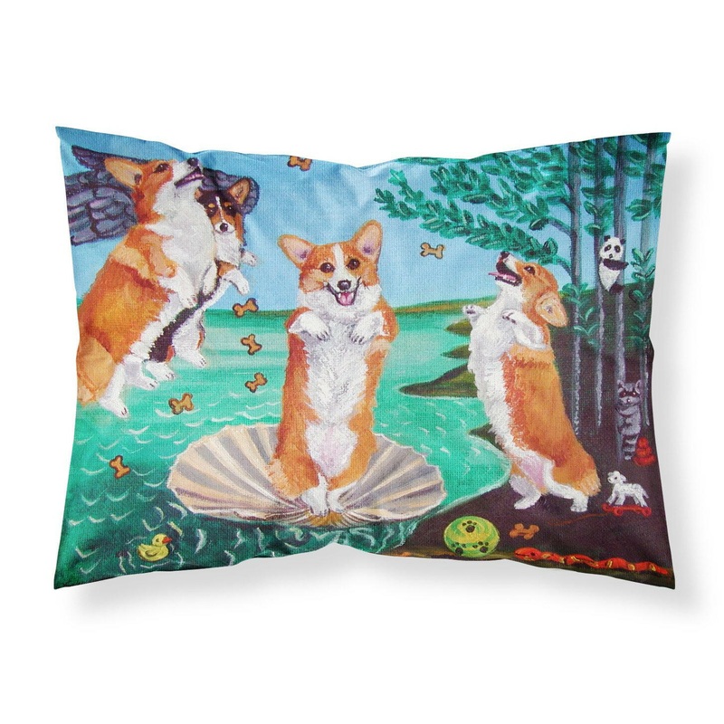 Corgi Birth of Venus Fabric Standard Pillowcase  Artistic Decorative Front, White Back 7319PILLOWCASE