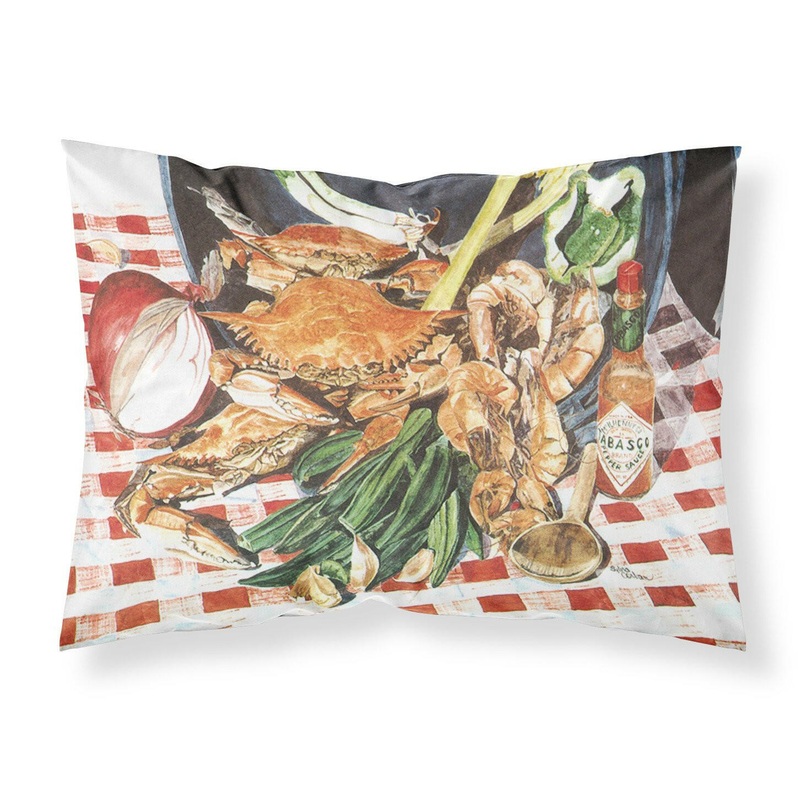 Crab Boil Standard Pillowcases  Artistic Decorative Front, Crisp White Back