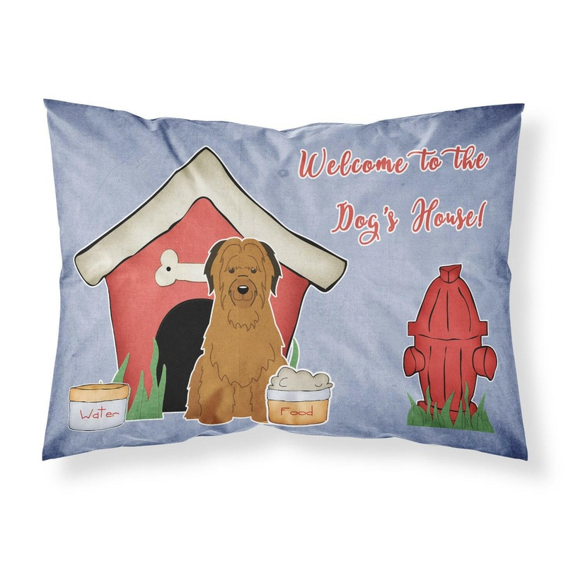 Dog House Collection Briard Brown Fabric Standard Pillowcase  Artistic Decorative Front, White Back BB2836PILLOWCASE