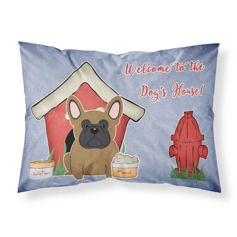 Dog House Collection French Bulldog Brown Fabric Standard Pillowcase  Artistic Decorative Front, White Back BB2767PILLOWCASE