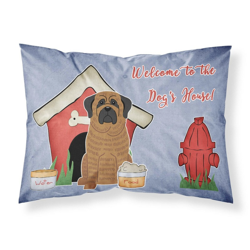 Dog House Collection Mastiff Brindle Fabric Standard Pillowcase  Artistic Decorative Front, White Back BB2769PILLOWCASE