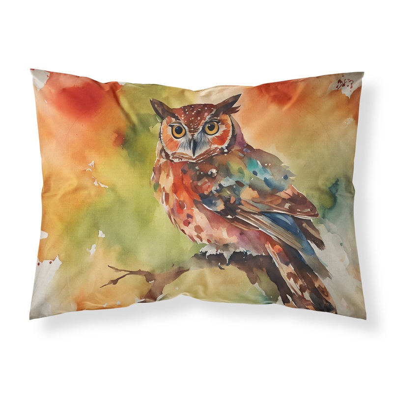 Elf Owl Standard Pillowcase  Artistic Decorative Front, White Back