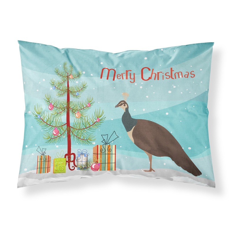 Indian Peahen Peafowl Christmas Fabric Standard Pillowcase  Artistic Decorative Front, White Back BB9294PILLOWCASE