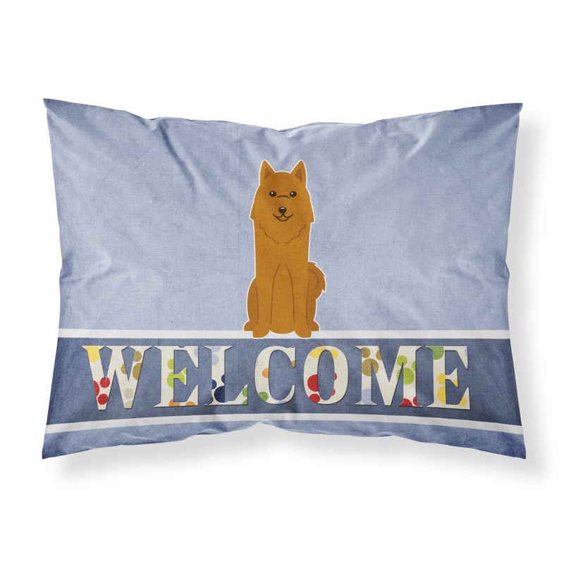 Karelian Bear Dog Welcome Fabric Standard Pillowcase  Artistic Decorative Front, White Back BB5603PILLOWCASE