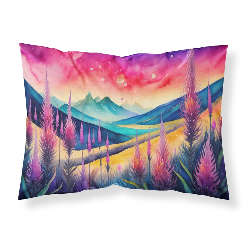 Liatris in Color Fabric Standard Pillowcase  Artistic Decorative Front, White Back
