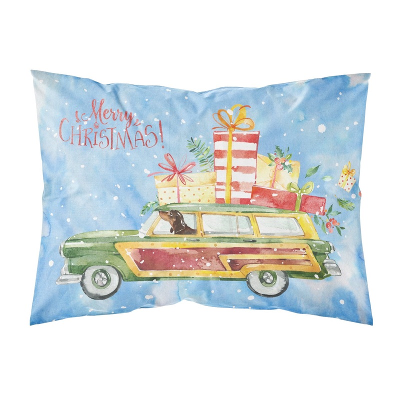 Merry Christmas Dachshund  Standard Pillowcase  Artistic Decorative Front, White Back CK2443PILLOWCASE