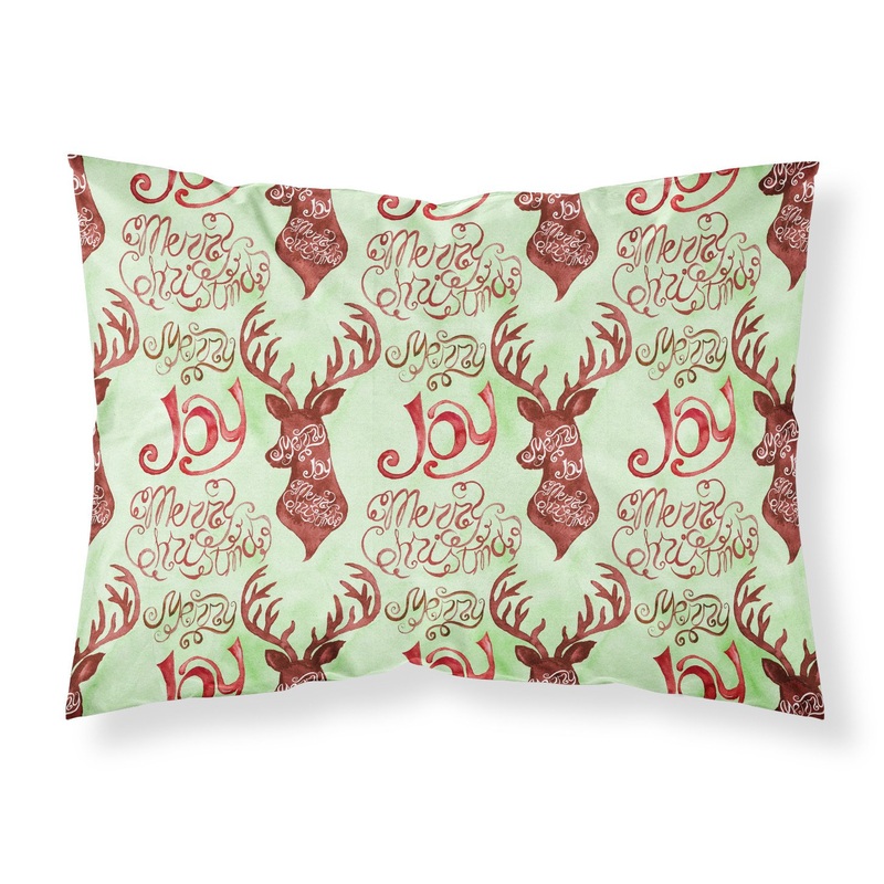 Merry Christmas Joy Reindeer Fabric Standard Pillowcase  Artistic Decorative Front, White Back BB7488PILLOWCASE