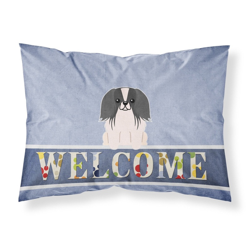 Pekingnese Black White Welcome Fabric Standard Pillowcase  Artistic Decorative Front, White Back BB5686PILLOWCASE