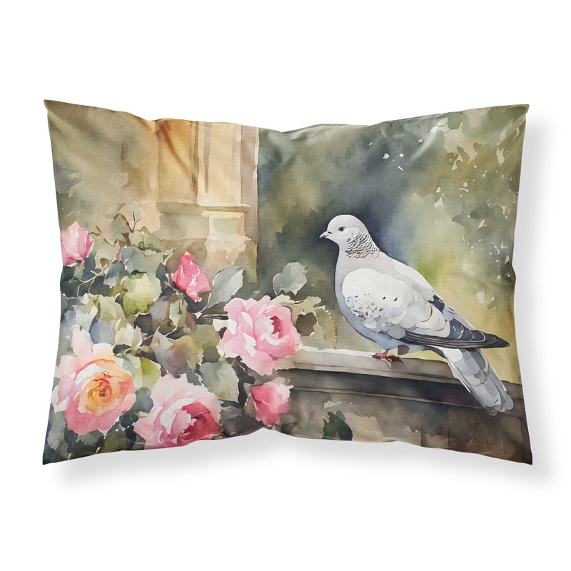 Pigeon Standard Pillowcase  Artistic Decorative Front, White Back