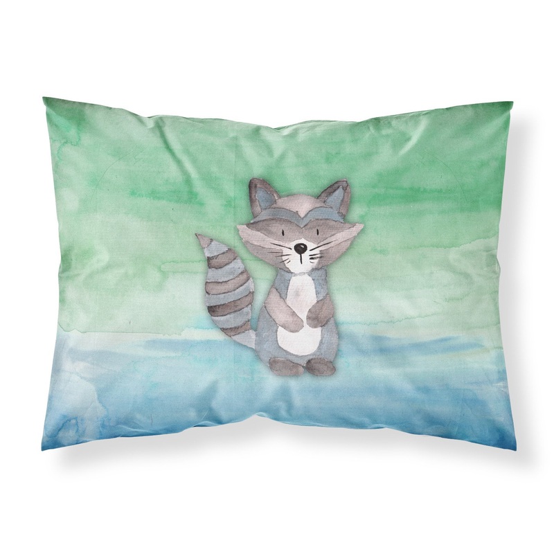 Raccoon Watercolor Fabric Standard Pillowcase  Artistic Decorative Front, White Back BB7438PILLOWCASE