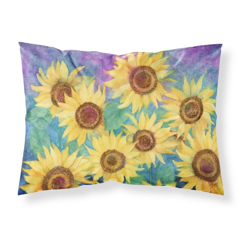 Sunflowers and Purple Fabric Standard Pillowcase  Artistic Decorative Front, White Back IBD0247PILLOWCASE