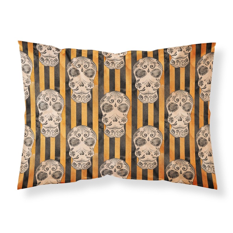 Watecolor Halloween Day of the Dead Head Fabric Standard Pillowcase  Artistic Decorative Front, White Back BB7527PILLOWCASE