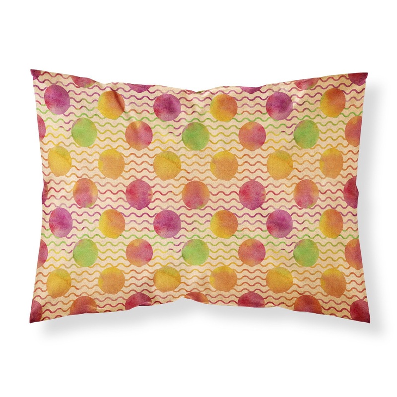 Watercolor Rainbow Dots and Sqiggles Fabric Standard Pillowcase BB7514PILLOWCASE