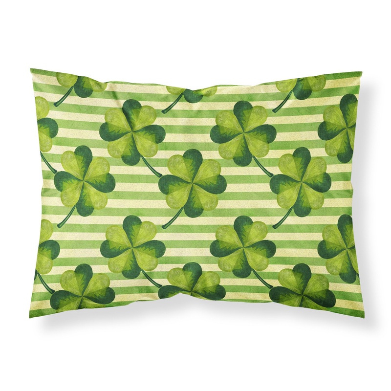 Watercolor Shamrock Stripes Fabric Standard Pillowcase  Artistic Decorative Front, White Back BB7557PILLOWCASE