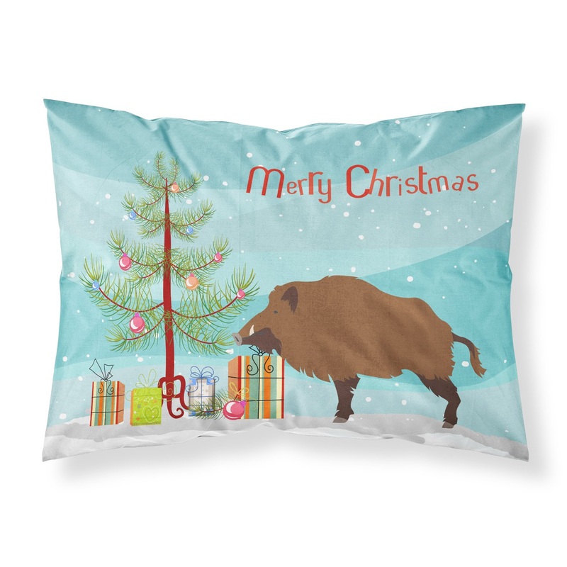 Wild Boar Pig Christmas Fabric Standard Pillowcase  Artistic Decorative Front, White Back BB9303PILLOWCASE