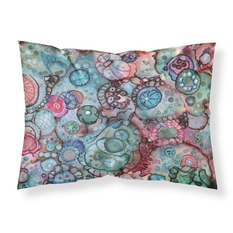 Abstract in Reds and Blues Fabric Standard Pillowcase  Artistic Decorative Front, White Back 8982PILLOWCASE