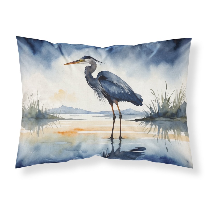 Blue Heron Barely Lit Sky Standard Pillowcase  Artistic Decorative Front, White Back