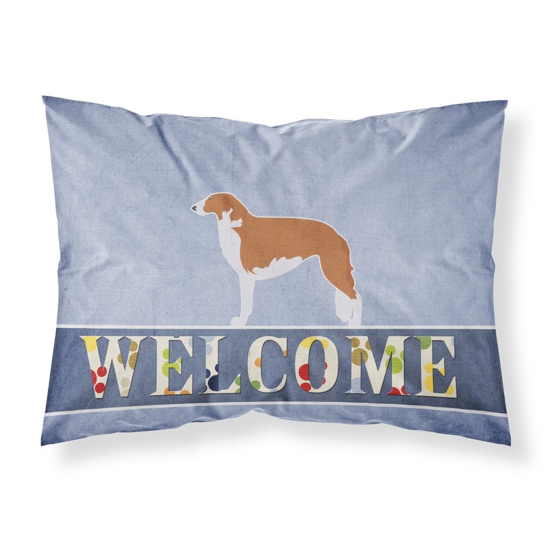 Borzoi Russian Greyhound Welcome Fabric Standard Pillowcase  Artistic Decorative Front, White Back BB5503PILLOWCASE