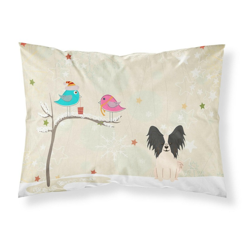 Christmas Presents between Friends Papillon Black White Fabric Standard Pillowcase  Artistic Decorative Front, White Back BB2548PILLOWCASE