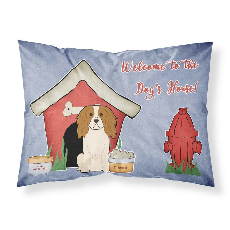 Dog House Collection Cavalier Spaniel Fabric Standard Pillowcase  Artistic Decorative Front, White Back BB2812PILLOWCASE