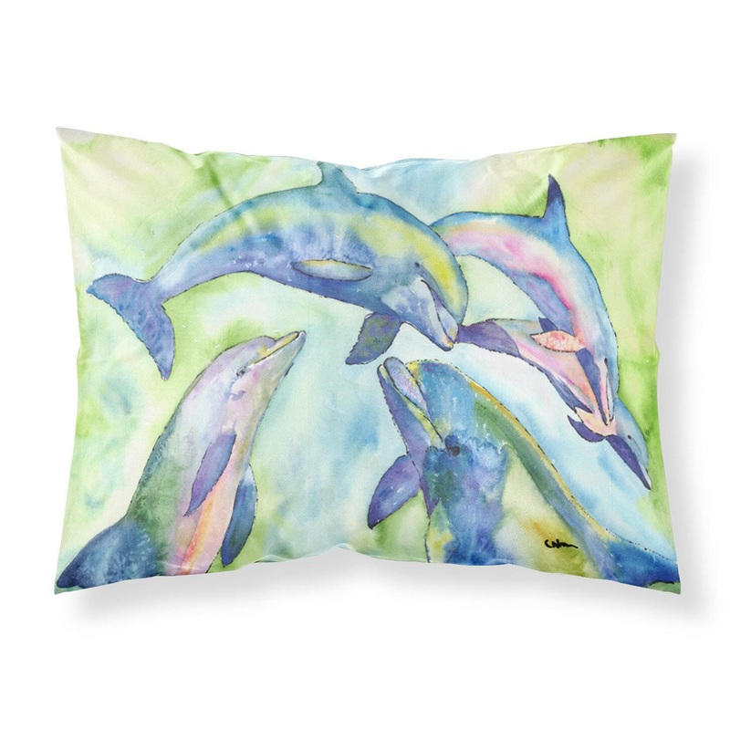 Dolphin Standard Pillowcases  Artistic Decorative Front, Crisp White Back