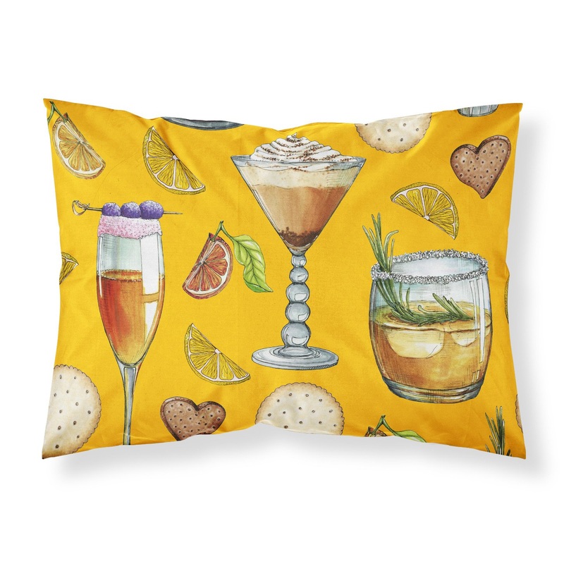 Drinks and Cocktails Gold Fabric Standard Pillowcase  Artistic Decorative Front, White Back BB5202PILLOWCASE