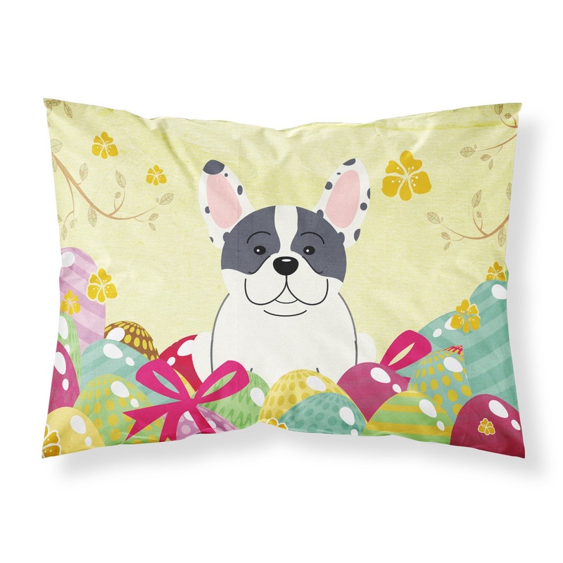 Easter Eggs French Bulldog Piebald Fabric Standard Pillowcase  Artistic Decorative Front, White Back BB6011PILLOWCASE