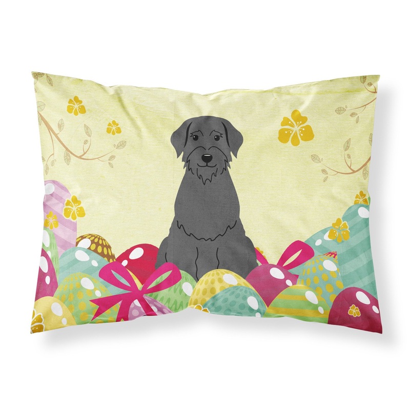 Easter Eggs Giant Schnauzer Fabric Standard Pillowcase  Artistic Decorative Front, White Back BB6066PILLOWCASE