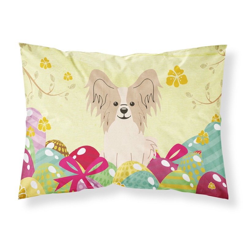 Easter Eggs Papillon Sable White Fabric Standard Pillowcase  Artistic Decorative Front, White Back BB6077PILLOWCASE
