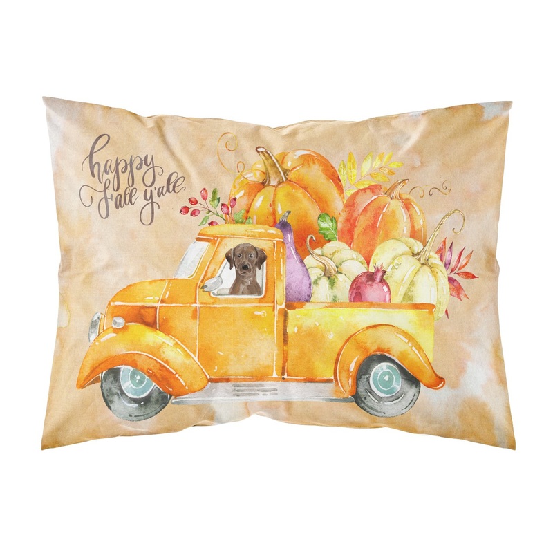 Fall Harvest Chocolate Labrador Retriever  Standard Pillowcase  Artistic Decorative Front, White Back CK2649PILLOWCASE
