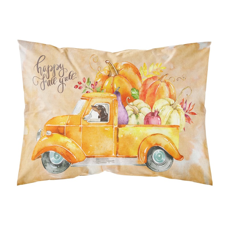 Fall Harvest Dachshund  Standard Pillowcase  Artistic Decorative Front, White Back CK2655PILLOWCASE