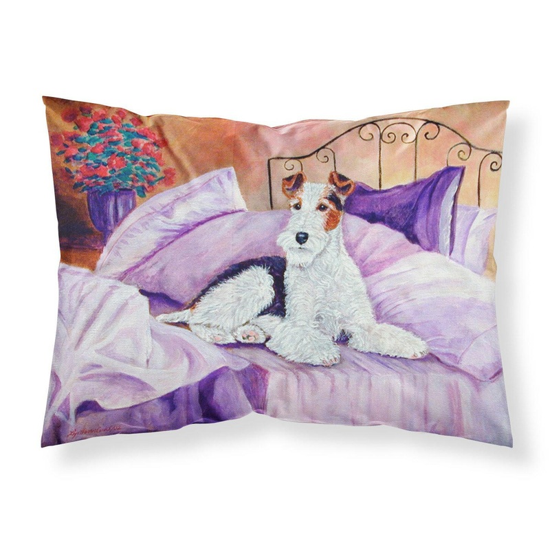 Fox Terrier Waiting on Mom Standard Pillowcases  Artistic Decorative Front, Crisp White Back